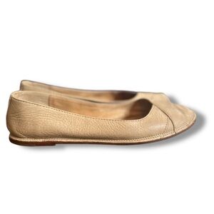 Frye Ember Cross Leather Ballet Flat Cement Nubuck Size 8